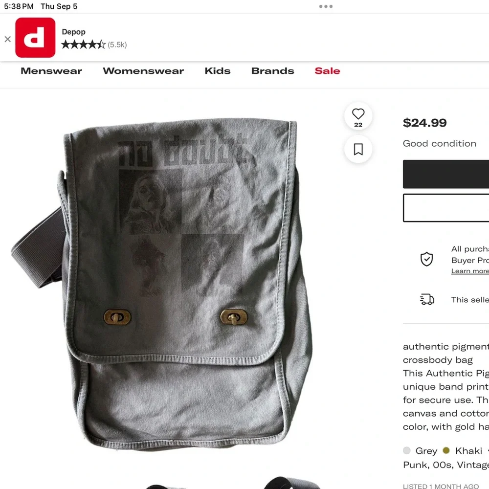 ‘Authentic Pigment’ Durango Gray Messenger Bag (#3)